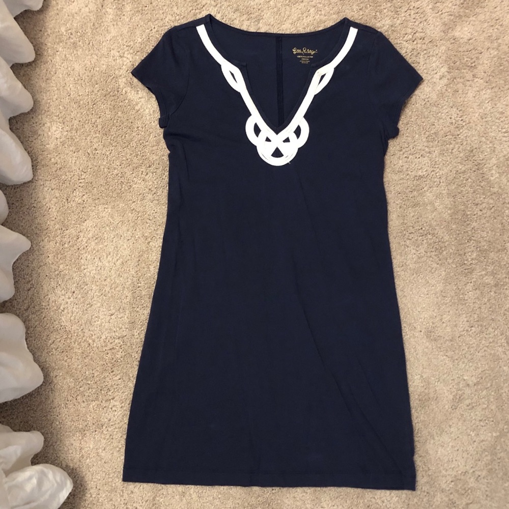 Lilly Pulitzer Navy V-Neck TShirt Dress